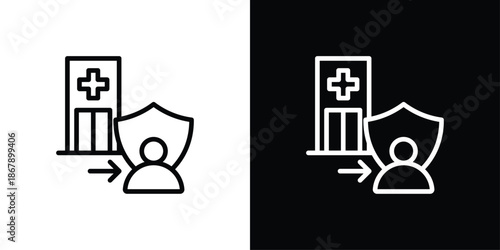 Outpatient Icon Set Black And White