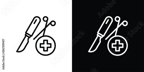 Surgery Icon Set Black And White