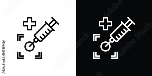 Precision Medicine Icon Set Black And White