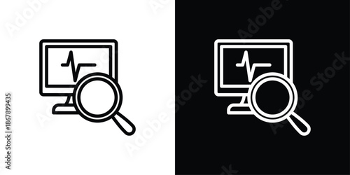Health Monitoring Icon Set Black And White