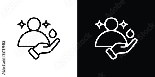 Skin Care Icon Set Black And White