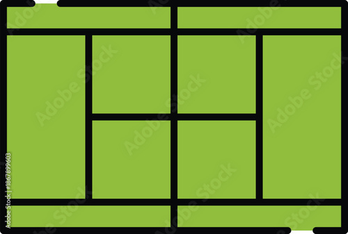 Tennis court vector illustration from overhead viewpoint showcasing tennis, court, sport, game, and recreation