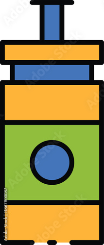 A vibrant vector illustration of a tennis racket and ball on a colorful background