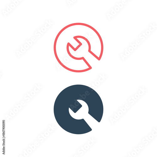 Wrench icons set, repair tools vector