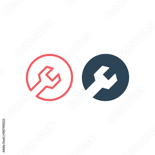 Wrench icons set, repair tools vector