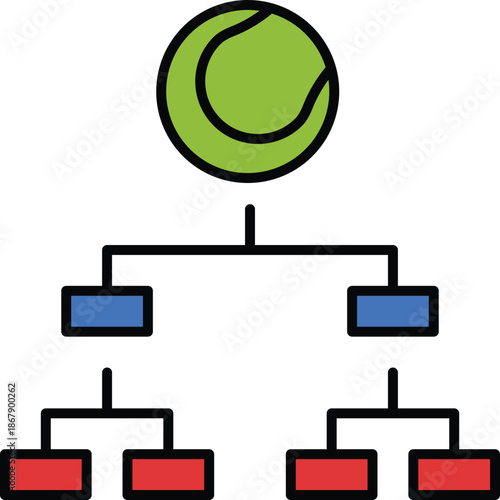 Tennis ball vector illustration on a white background with diagram and charts