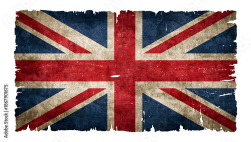 Distressed Union Jack Flag - Vintage British National Symbol