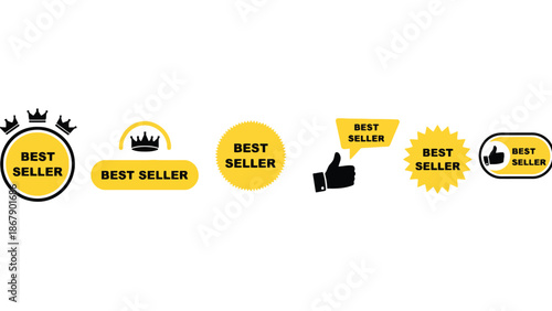 Best seller labels and icons for marketing