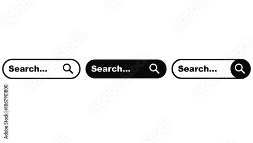 Modern search bar icons for website design
