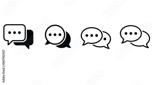 Modern chat icons for digital communication