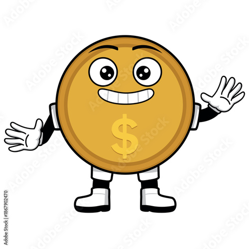 COIN CARTOON WITH EXPRESSION ENTERTAIN