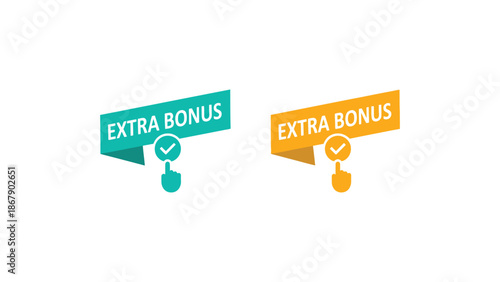 Colorful extra bonus icons with checkmarks