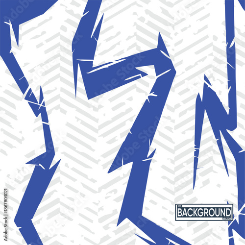 Wallpaper Mural Dynamic Jagged Blue Shapes Abstract Background Torontodigital.ca