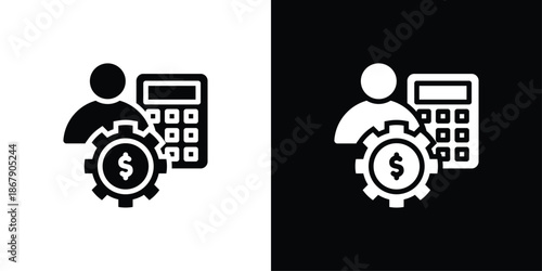 Accountant Icon Set Black And White