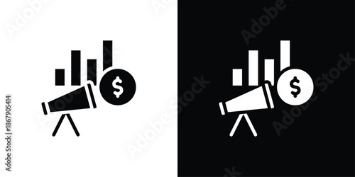 Financial Forecast Icon Set Black And White