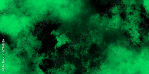 abstract cloud and vapor texture background. Black and Green smoke aquarelle smudge illustration smooth grungy smokey light pastel colors ink glow. Teal color powder explosion