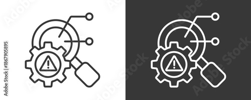 Threat Detection Icon Set Vector Collection Isolated In Black And White