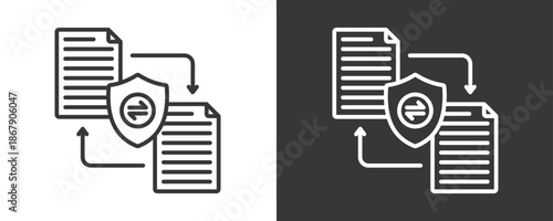 Secure Transfer Icon Set Vector Collection Isolated In Black And White