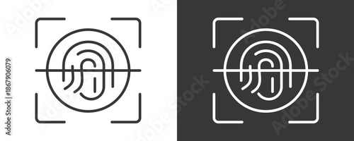 Fingerprint Scan Icon Set Vector Collection Isolated In Black And White