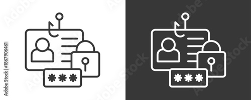 Identity Theft Icon Set Vector Collection Isolated In Black And White