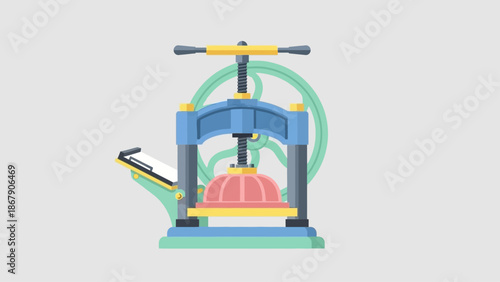 Modern mechanical juicer machine for fresh fruit juice extraction.