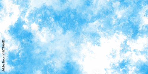 Abstract light blue watercolor cloudiness, mist, or smog background. light blue sky with white background and blurred pattern. Vivid textured aquarelle painted art design background.	