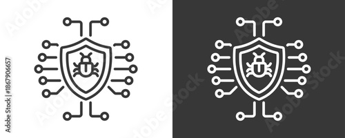 Cyber Threat Icon Set Vector Collection Isolated In Black And White