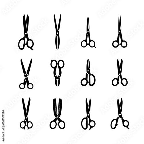 Professional Scissors Tools Icons Collection