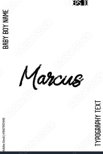 Marcus   -Male Names Vector Creative Brush Typography Text Lettering Design