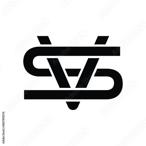 Modern Intertwined SV Monogram Logo
