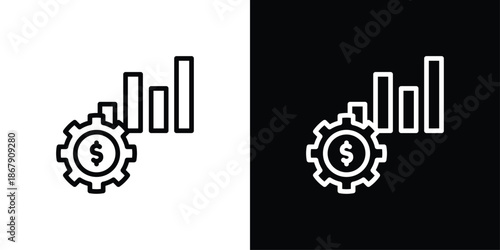 Managerial Icon Set Black And White