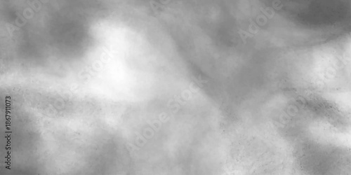 White Black empty space dust cloud explosion. Gray smoke or fog color isolated on transparent dark cloudscape atmosphere background. Black and grey watercolor grunge texture.	
