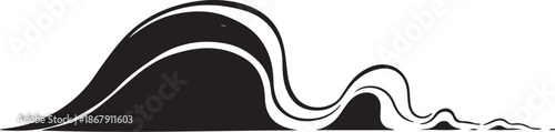 Abstract black and white wave design element
