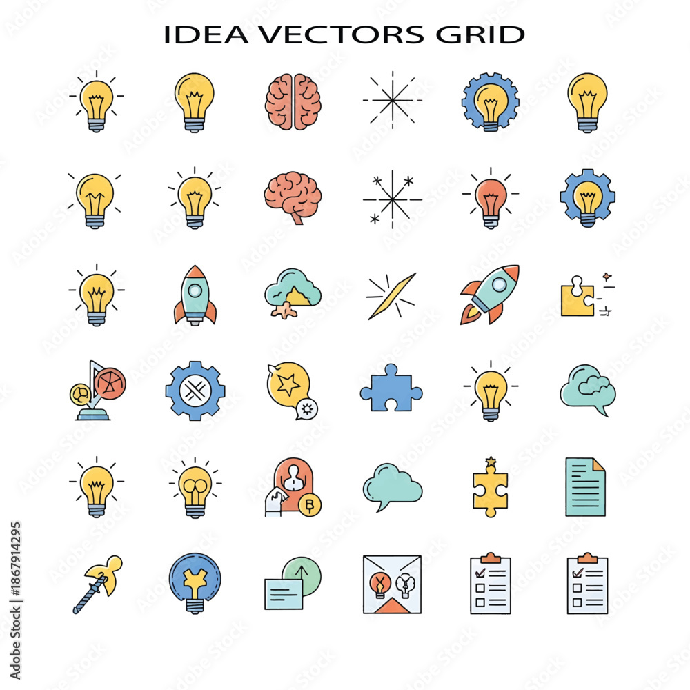 Fototapeta premium Creative Idea Concept with Light Bulb Inspiration