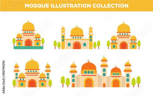 Mosque Illustration Collection Flat Style
