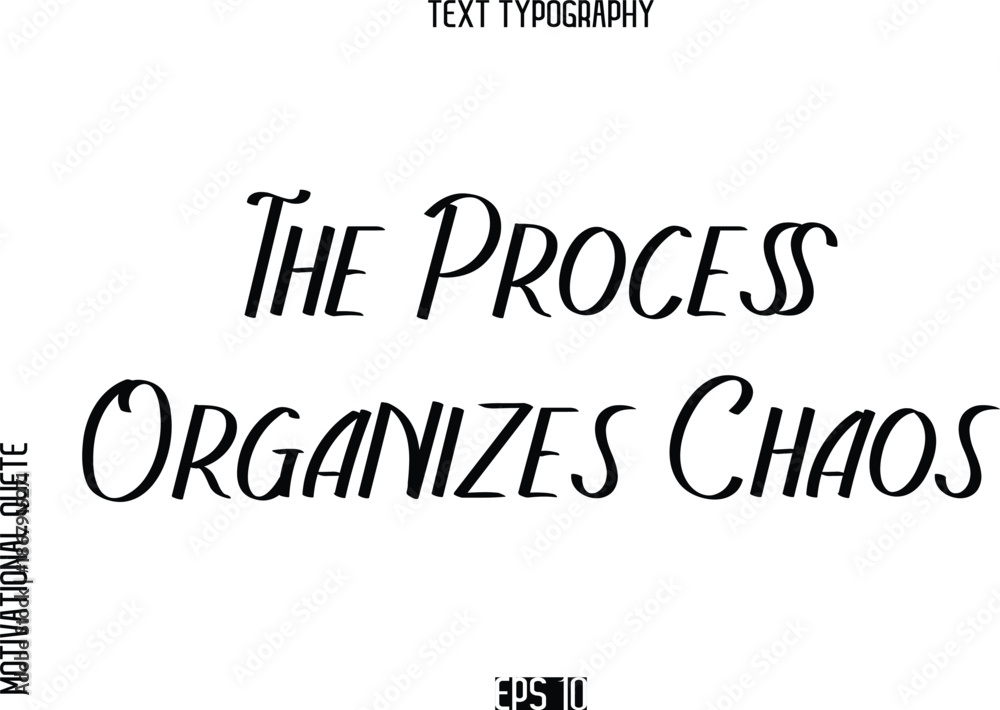 Fototapeta premium The Process Organizes Chaos -Motivational Quote or inspirational Victory Slogan Modern Alphabetical Calligraphy