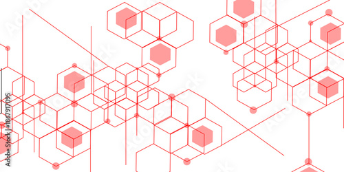 Abstract hexagon white background with shadow .white background Futuristic blue neon honeycombs. Modern technology design. Vector illustration.	