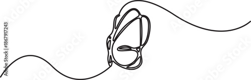 Single flowing line art minimal illustration of a butterfly soaring with elegant wing curves