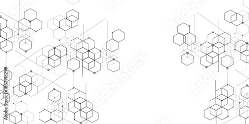 Abstract hexagon white background with shadow .white background Futuristic blue neon honeycombs. Modern technology design. Vector illustration.	