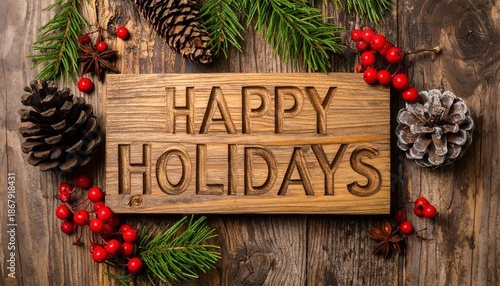 Festive wooden sign saying 