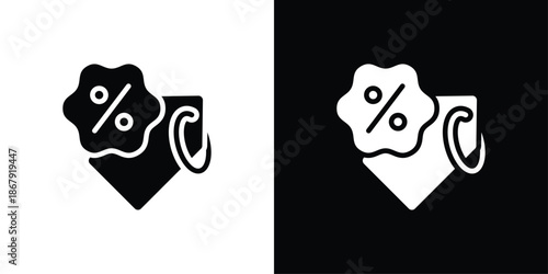 Sale Icon Set Black And White