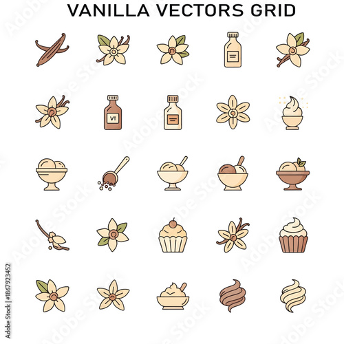 Vanilla Aroma and Natural Flavor Concept Background