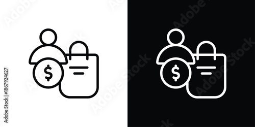 Customer Icon Set Black And White