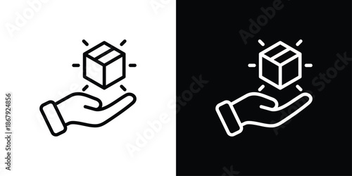 Delivery Icon Set Black And White