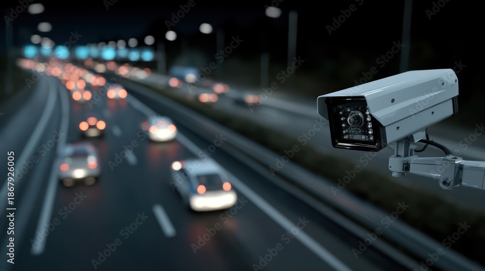 Fototapeta premium Highway camera night