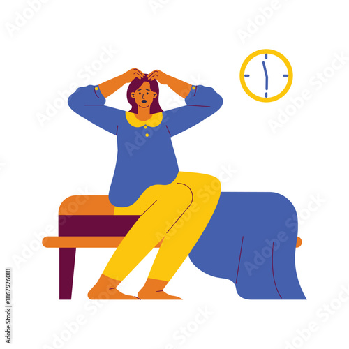 Frustrated Woman Pulling Hair in Stressful Moment.