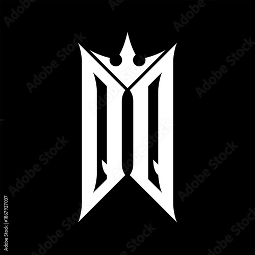 QQ Elegant White Logo on Black Background