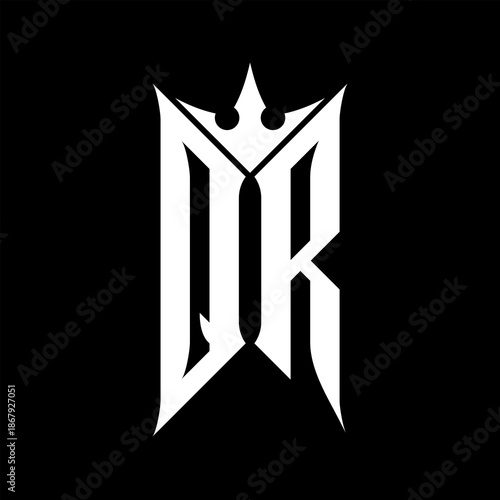 QR Elegant White Logo on Black Background