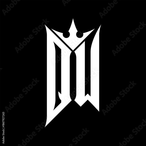 QW Elegant White Logo on Black Background