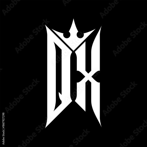 QX Elegant White Logo on Black Background